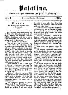 Palatina (Pfälzer Zeitung) Dienstag 15. Januar 1861