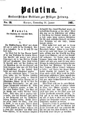 Palatina (Pfälzer Zeitung) Donnerstag 24. Januar 1861