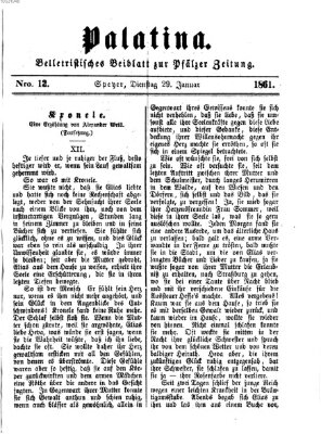 Palatina (Pfälzer Zeitung) Dienstag 29. Januar 1861