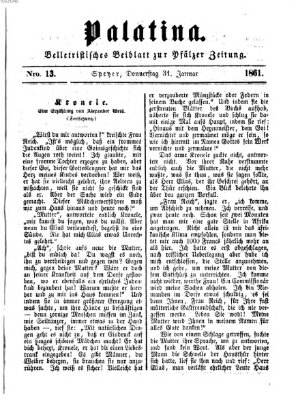 Palatina (Pfälzer Zeitung) Donnerstag 31. Januar 1861