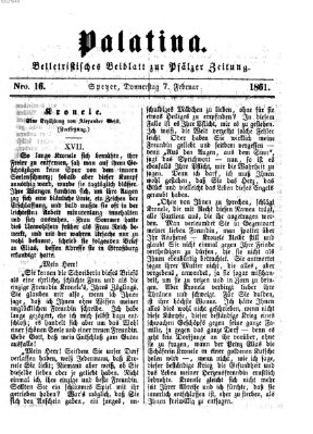 Palatina (Pfälzer Zeitung) Donnerstag 7. Februar 1861