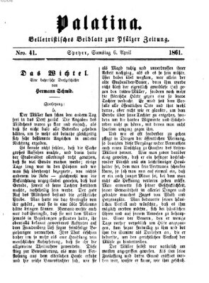 Palatina (Pfälzer Zeitung) Samstag 6. April 1861