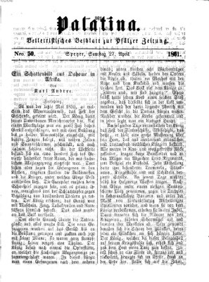 Palatina (Pfälzer Zeitung) Samstag 27. April 1861