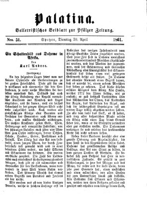 Palatina (Pfälzer Zeitung) Dienstag 30. April 1861