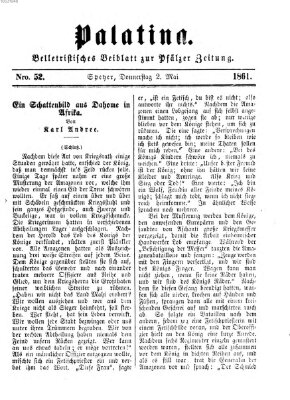 Palatina (Pfälzer Zeitung) Donnerstag 2. Mai 1861