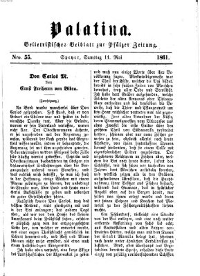 Palatina (Pfälzer Zeitung) Samstag 11. Mai 1861