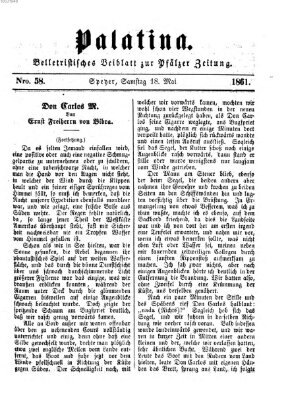 Palatina (Pfälzer Zeitung) Samstag 18. Mai 1861