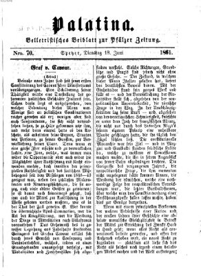 Palatina (Pfälzer Zeitung) Dienstag 18. Juni 1861