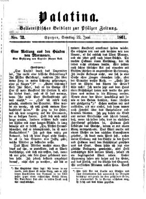 Palatina (Pfälzer Zeitung) Samstag 22. Juni 1861