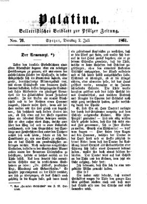 Palatina (Pfälzer Zeitung) Dienstag 2. Juli 1861