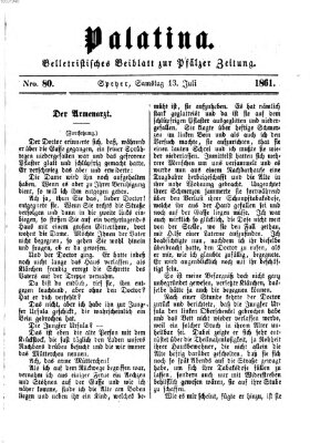 Palatina (Pfälzer Zeitung) Samstag 13. Juli 1861