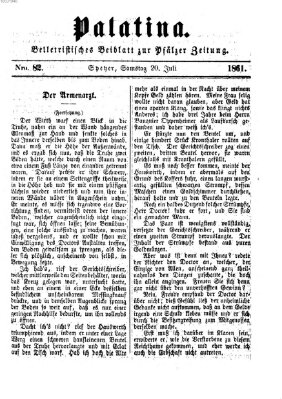 Palatina (Pfälzer Zeitung) Samstag 20. Juli 1861