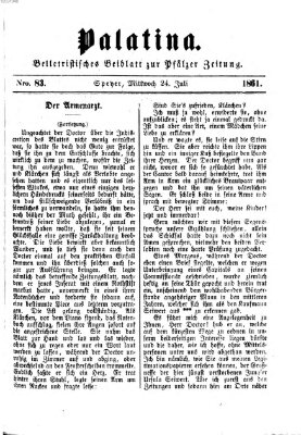 Palatina (Pfälzer Zeitung) Mittwoch 24. Juli 1861