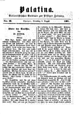 Palatina (Pfälzer Zeitung) Samstag 3. August 1861