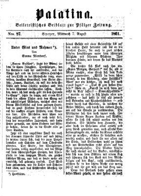 Palatina (Pfälzer Zeitung) Mittwoch 7. August 1861