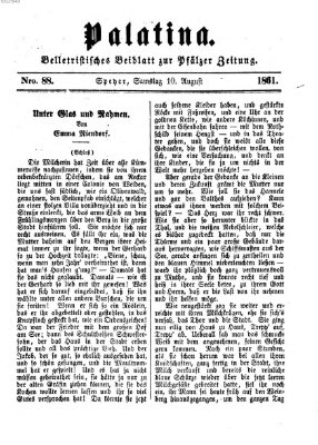 Palatina (Pfälzer Zeitung) Samstag 10. August 1861