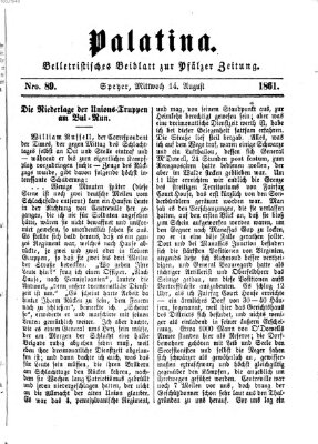 Palatina (Pfälzer Zeitung) Mittwoch 14. August 1861