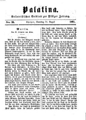 Palatina (Pfälzer Zeitung) Samstag 31. August 1861