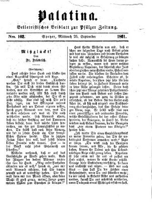 Palatina (Pfälzer Zeitung) Mittwoch 25. September 1861