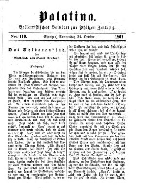 Palatina (Pfälzer Zeitung) Donnerstag 24. Oktober 1861