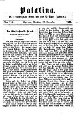 Palatina (Pfälzer Zeitung) Samstag 23. November 1861