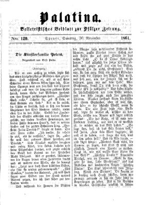 Palatina (Pfälzer Zeitung) Samstag 30. November 1861