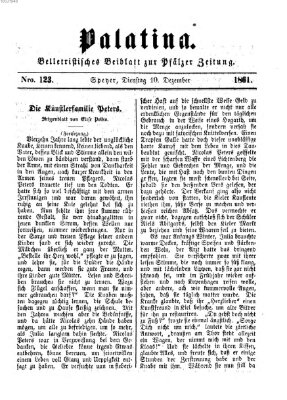 Palatina (Pfälzer Zeitung) Dienstag 10. Dezember 1861