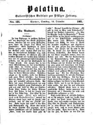 Palatina (Pfälzer Zeitung) Samstag 14. Dezember 1861