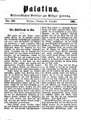 Palatina (Pfälzer Zeitung) Dienstag 24. Dezember 1861