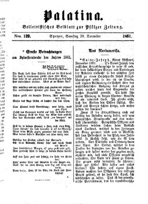 Palatina (Pfälzer Zeitung) Samstag 28. Dezember 1861