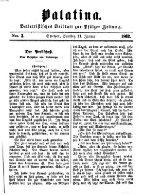 Palatina (Pfälzer Zeitung) Samstag 11. Januar 1862