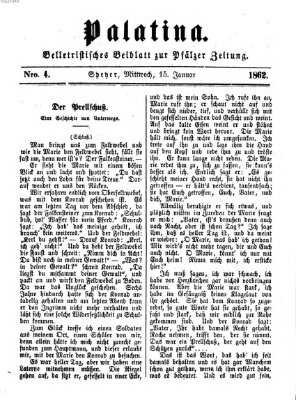 Palatina (Pfälzer Zeitung) Mittwoch 15. Januar 1862