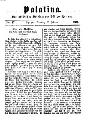 Palatina (Pfälzer Zeitung) Dienstag 25. Februar 1862