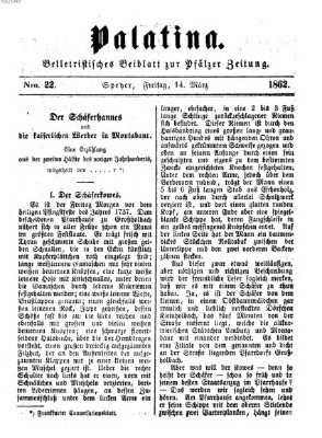 Palatina (Pfälzer Zeitung) Freitag 14. März 1862