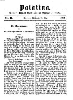 Palatina (Pfälzer Zeitung) Mittwoch 21. Mai 1862