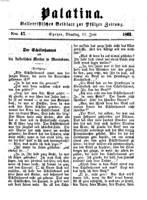 Palatina (Pfälzer Zeitung) Mittwoch 11. Juni 1862