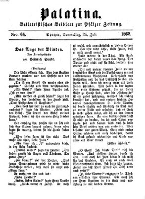 Palatina (Pfälzer Zeitung) Donnerstag 24. Juli 1862