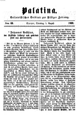 Palatina (Pfälzer Zeitung) Dienstag 5. August 1862