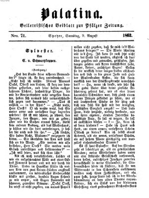 Palatina (Pfälzer Zeitung) Samstag 9. August 1862