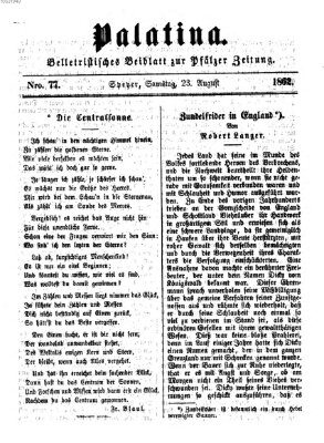 Palatina (Pfälzer Zeitung) Samstag 23. August 1862