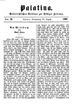 Palatina (Pfälzer Zeitung) Donnerstag 28. August 1862