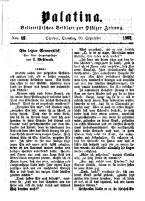 Palatina (Pfälzer Zeitung) Samstag 20. September 1862