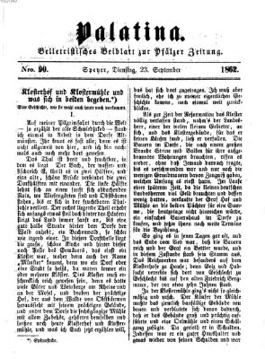 Palatina (Pfälzer Zeitung) Dienstag 23. September 1862