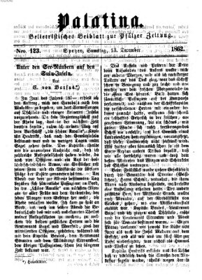 Palatina (Pfälzer Zeitung) Samstag 13. Dezember 1862