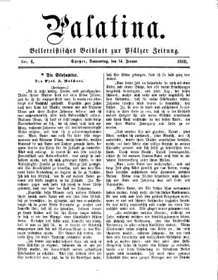 Palatina (Pfälzer Zeitung) Donnerstag 14. Januar 1869