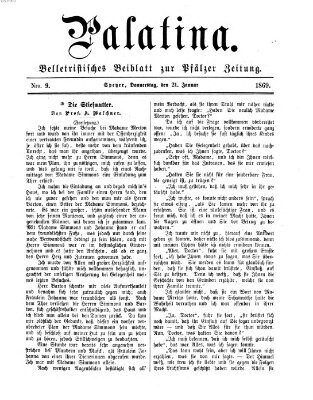 Palatina (Pfälzer Zeitung) Donnerstag 21. Januar 1869