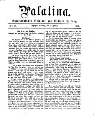 Palatina (Pfälzer Zeitung) Samstag 13. Februar 1869