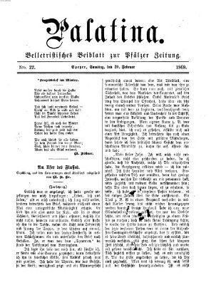 Palatina (Pfälzer Zeitung) Samstag 20. Februar 1869