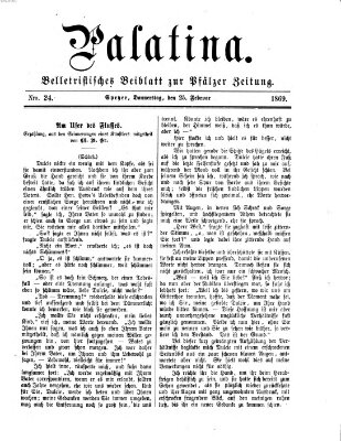 Palatina (Pfälzer Zeitung) Donnerstag 25. Februar 1869