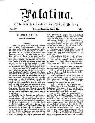 Palatina (Pfälzer Zeitung) Donnerstag 4. März 1869